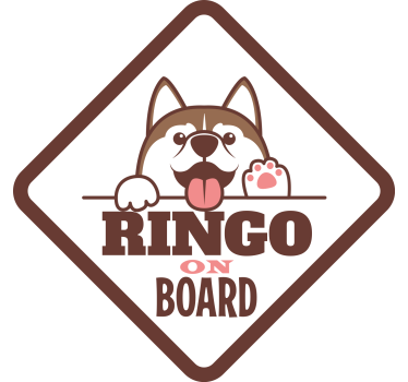 Sticker voiture alerte animal personnalisable - TenStickers