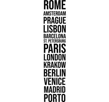 Sticker mural ville et pays Villes européennes monochromes - TenStickers