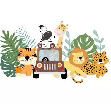 Sticker tête de lit animaux de safari - TenStickers