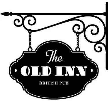Sticker vintage panneau The old inn British pub - TenStickers