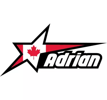 Autocollant Velo Drapeau du canada et nom personnalisé - TenStickers