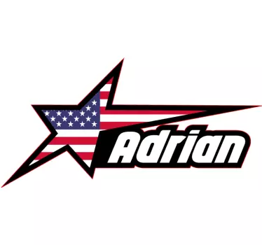 Autocollant Voiture Drapeau des États-Unis avec étoile et prénom - TenStickers