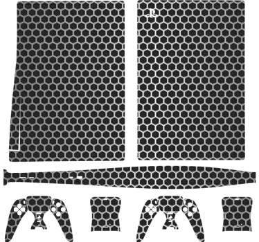 Autocollant PS5 Surface métallique blanche et grise - TenStickers