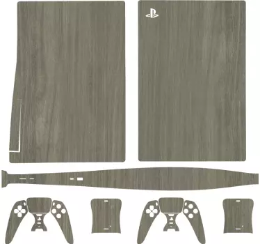 Sticker PS5 style de finition en bois - TenStickers