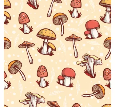 Sticker Deco Meuble Conception originale du modèle de champignon - TenStickers