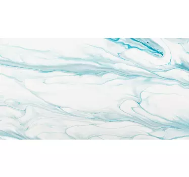 Sticker Frise Murale Marbre bleu clair et blanc - TenStickers