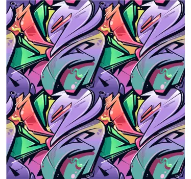 Sticker Frise Murale Art de rue graffitis colorés - TenStickers