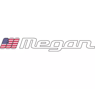 Autocollant Voiture Drapeau États-Unis et prénom personnalisé - TenStickers