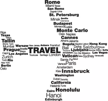 Autocollant mural avion villes - TenStickers