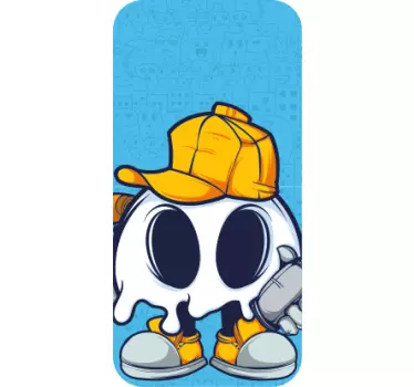 Sticker iphone personnage fantôme avec chapeau - TenStickers