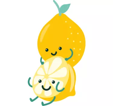 Sticker fruit personnages joyeux d'agrumes - TenStickers