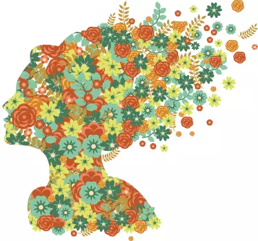 Autocollant mural profil floral - TenStickers