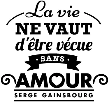 Sticker paroles amour Serge Gainsbourg - TenStickers