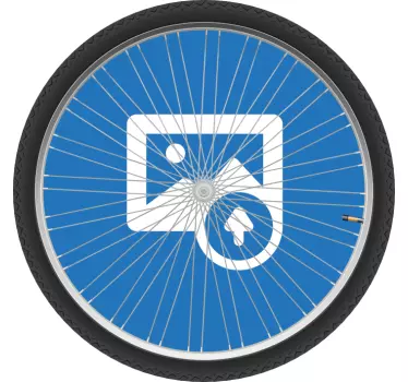 Sticker Vélo Roue de vélo avec photo - TenStickers