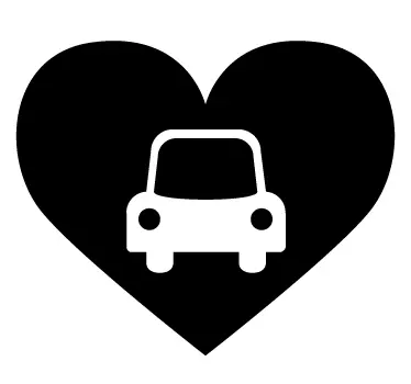 Sticker véhicule cœur monochrome - TenStickers