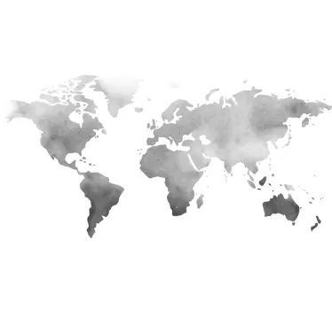 Sticker Mappemonde Continents aquarelles - TenStickers