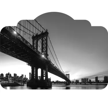 Sticker pour Tete de Lit Photo de pont noir et blanc - TenStickers