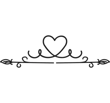 Sticker pour Tete de Lit Cadre monochrome avec coeur - TenStickers