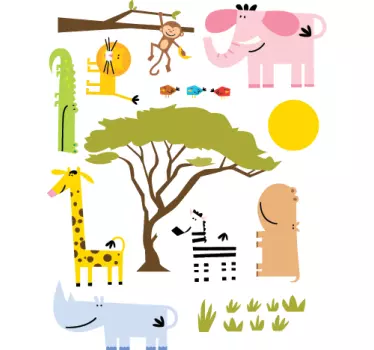 Sticker enfant savane africaine - TenStickers