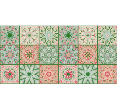 Sticker Meuble carrées décoratifs dans les tons bleus et verts - TenStickers