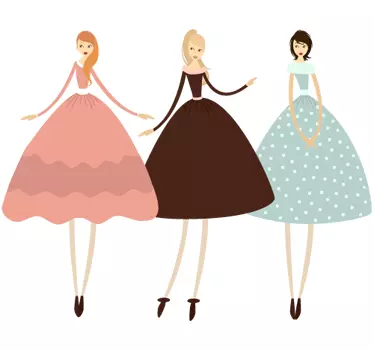 Sticker trois filles chic - TenStickers
