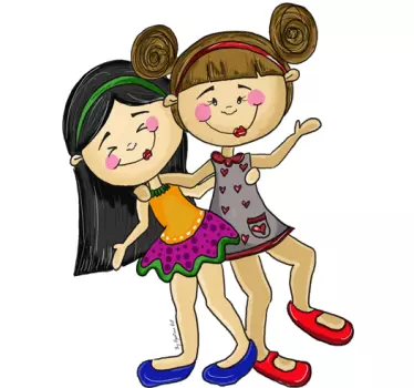 Sticker fillettes amies - TenStickers
