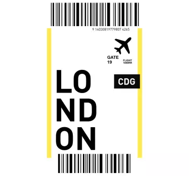 Billet d'avion pour londres sticker iphone - TenStickers