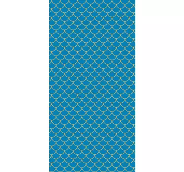 Sticker meuble patron écailles bleues - TenStickers