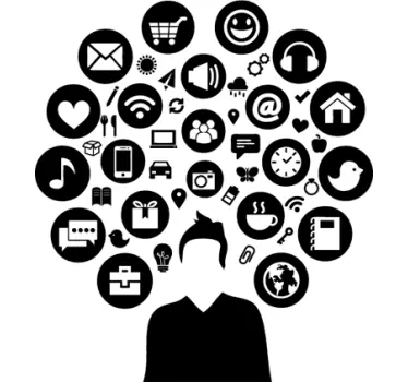 Sticker homme médias - TenStickers