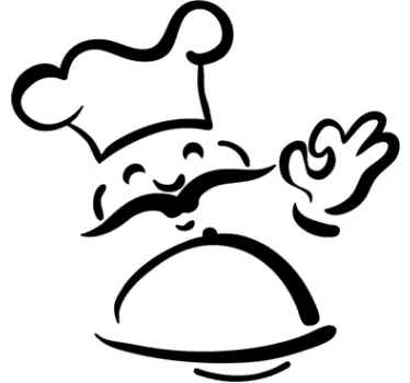 Sticker restaurant d'entreprise chef souriant - TenStickers