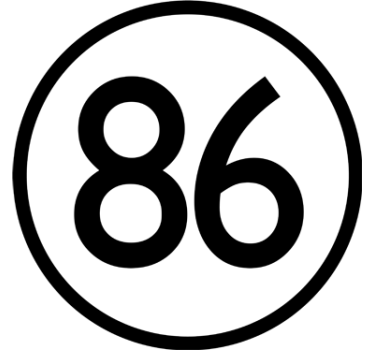 Sticker moto numéro personnalisable rond blanc et noir - TenStickers