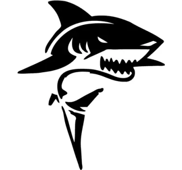 Autocollant voiture requin blanc - TenStickers