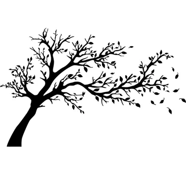 Autocollant muraux salon arbre sous tempête - TenStickers