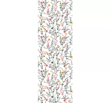 Sticker pour Frigo Fines fleurs de jardin minimalistes - TenStickers