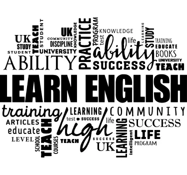 Sticker texte apprentissage des langues engageant - TenStickers