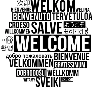 Sticker citation message de bienvenue multilingue - TenStickers