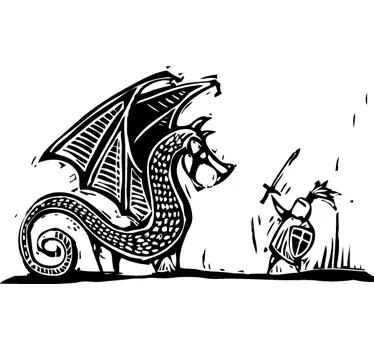 Sticker lutte dragon cavalier - TenStickers