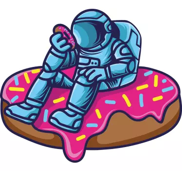Sticker Mural Chambre Ado Amateur de beignet d'astronaute - TenStickers