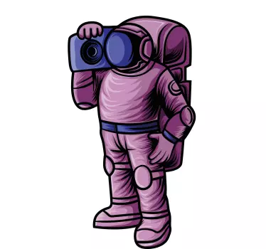 Sticker espace astronaute curieux en exploration - TenStickers