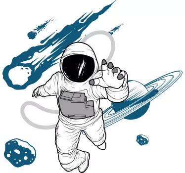 Sticker espace astronaute flottant - TenStickers