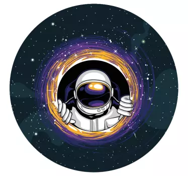 Sticker Mural Personalisé Astronautes et trous noirs - TenStickers
