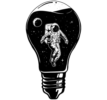 Sticker espace astronaute dans une ampoule - TenStickers