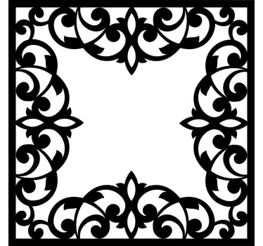 Sticker cadre ancien fleurs - TenStickers