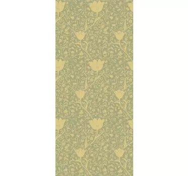 Sticker pour Paroi de Douche sticker floral sublte or et vert - TenStickers
