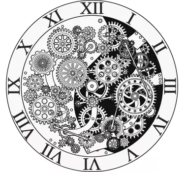 Sticker Horloge Mécanisme d'horloge avec roues dentées - TenStickers