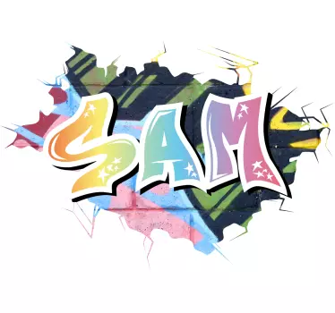 Sticker mur graffiti coloré personnalisé - TenStickers