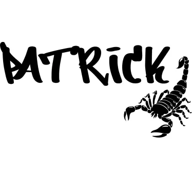 Autocollant Scorpion monocolore avec prénom en graffiti - TenStickers