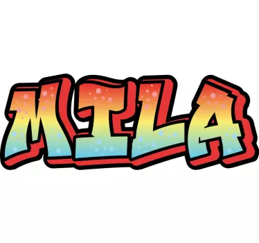 Autocollant Personnalisé Nom de graffiti rouge jaune et bleu - TenStickers