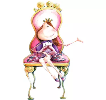 Sticker enfant princesse trône - TenStickers