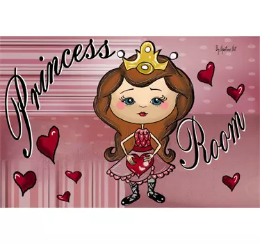 Sticker enfant princess room coeurs - TenStickers